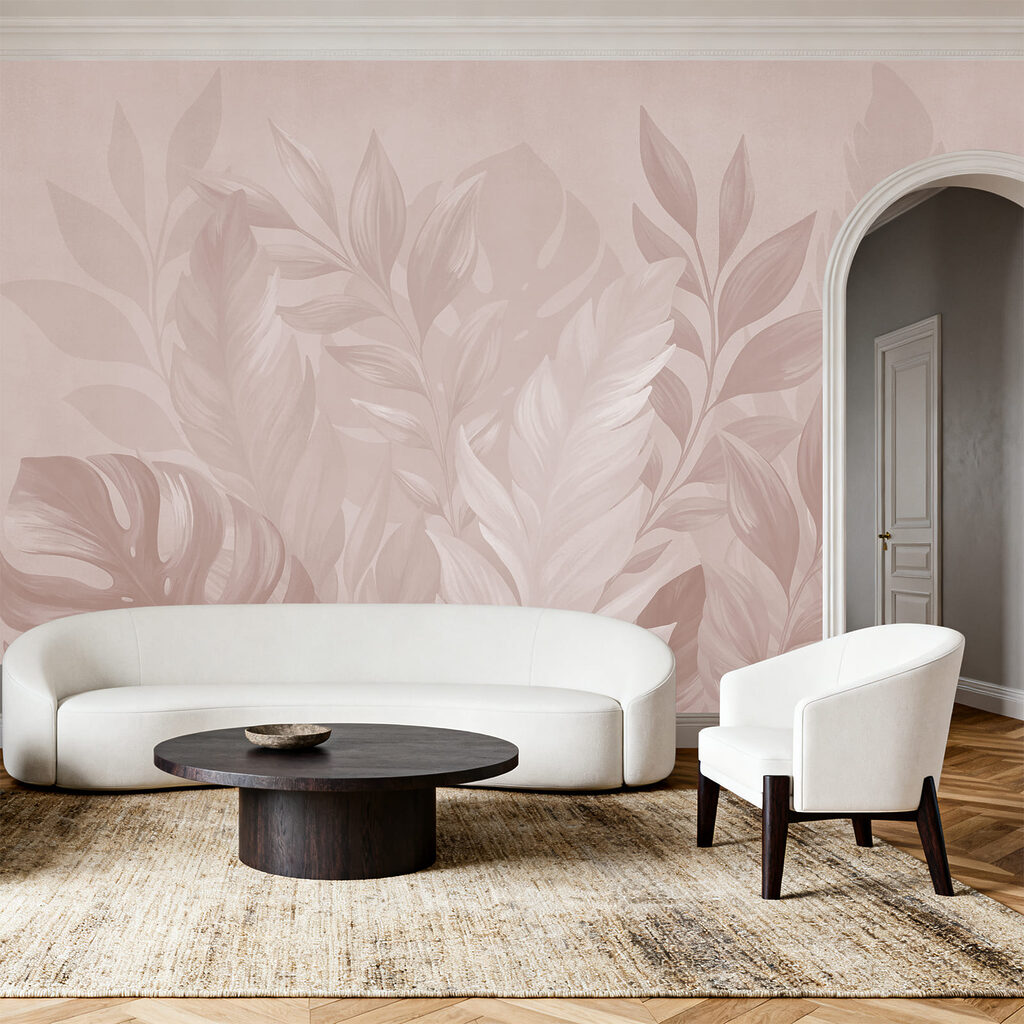 Foglie rosa contro blu — ambiente 3