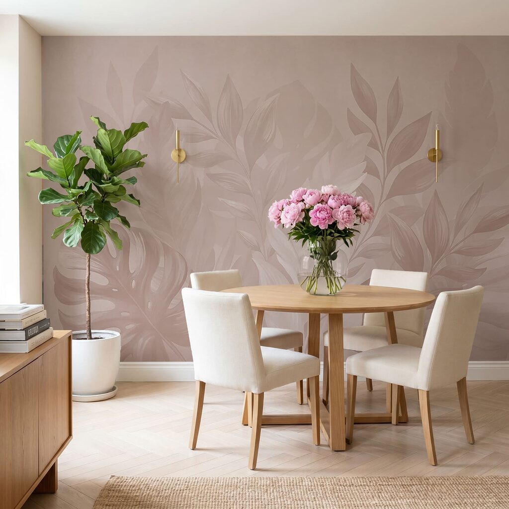 Foglie rosa contro blu — ambiente 4