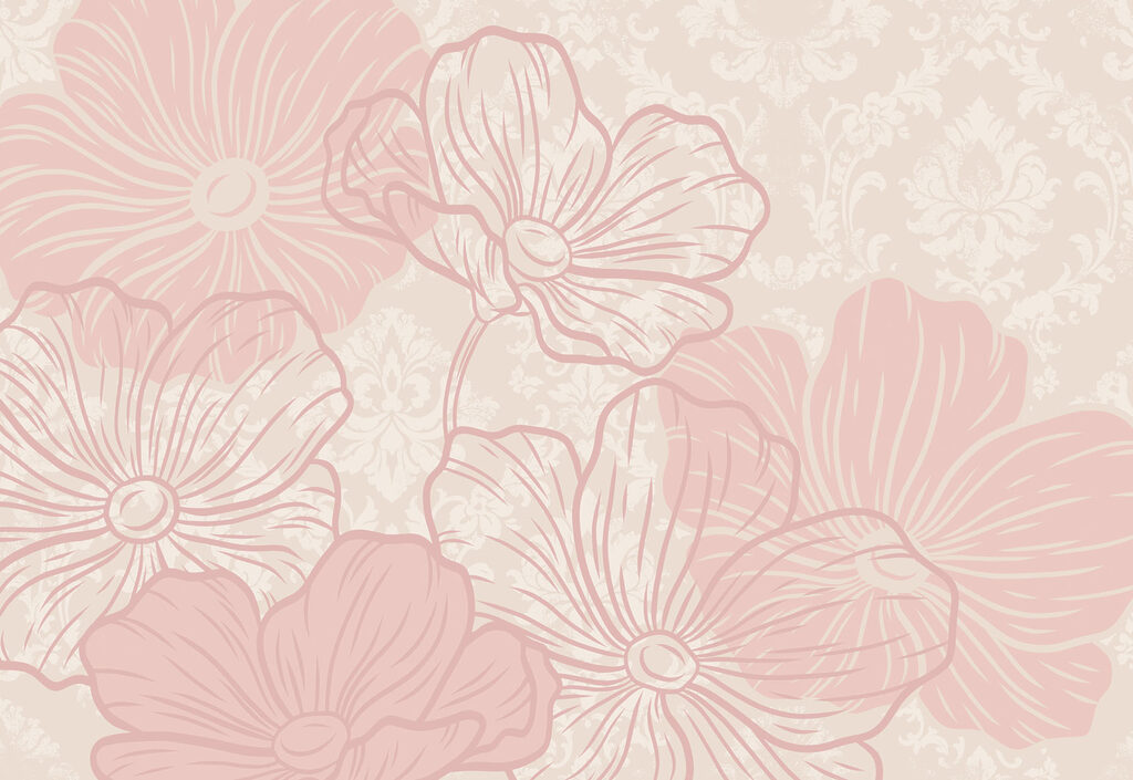 Fiori rosa intrecciati — design completo