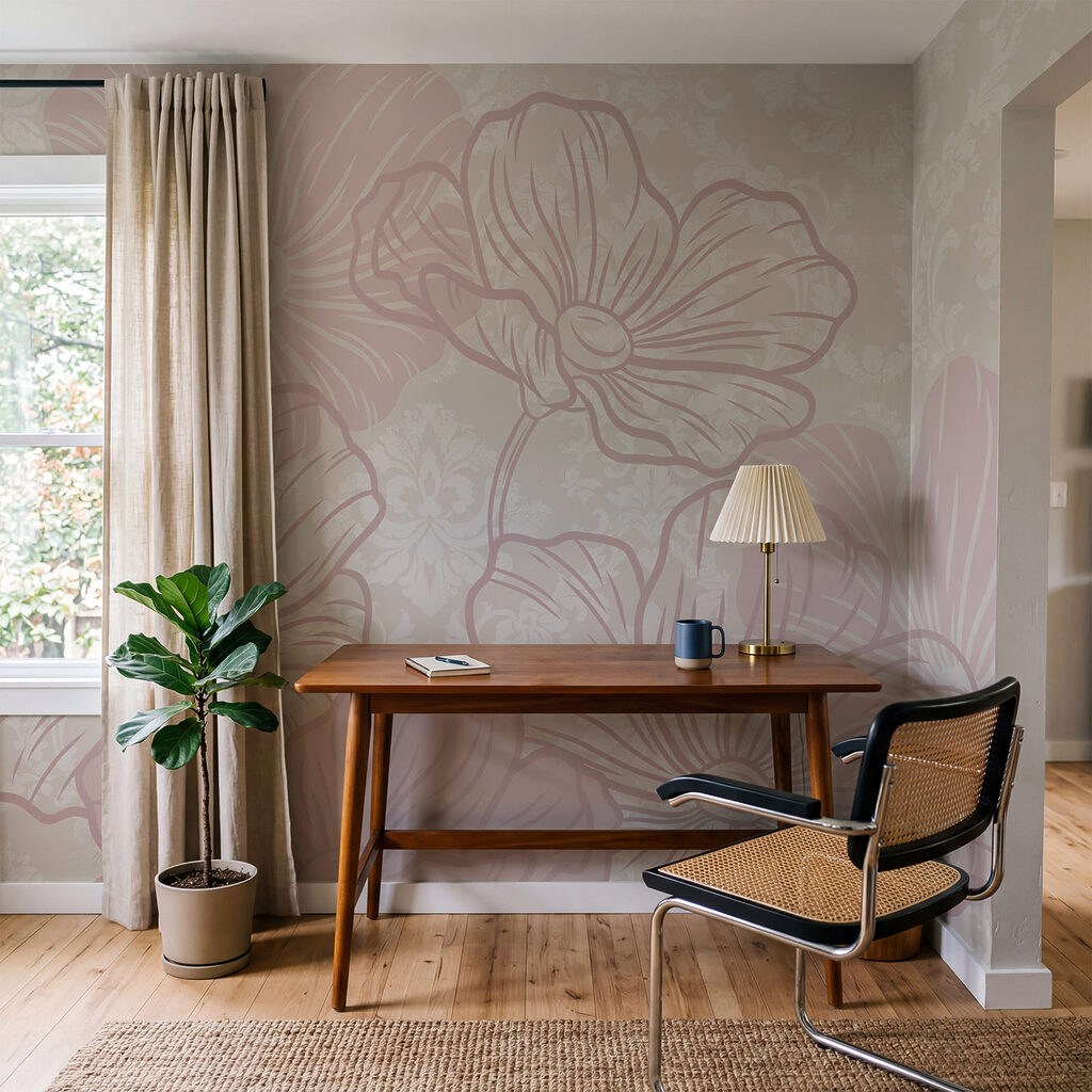 Fiori rosa intrecciati — ambiente 4