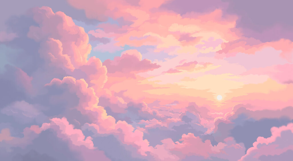 Nuvole al tramonto — design completo