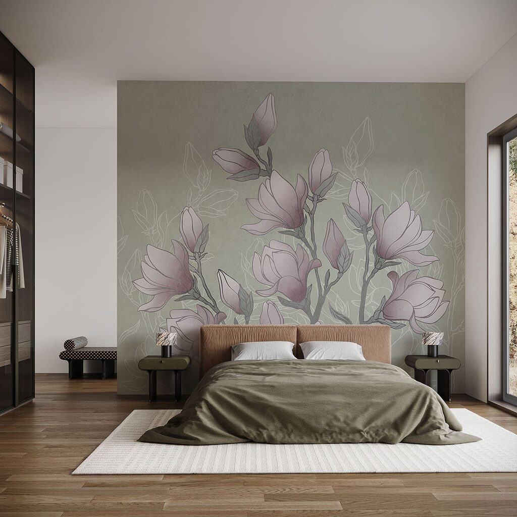 Rami di magnolia in un ambiente