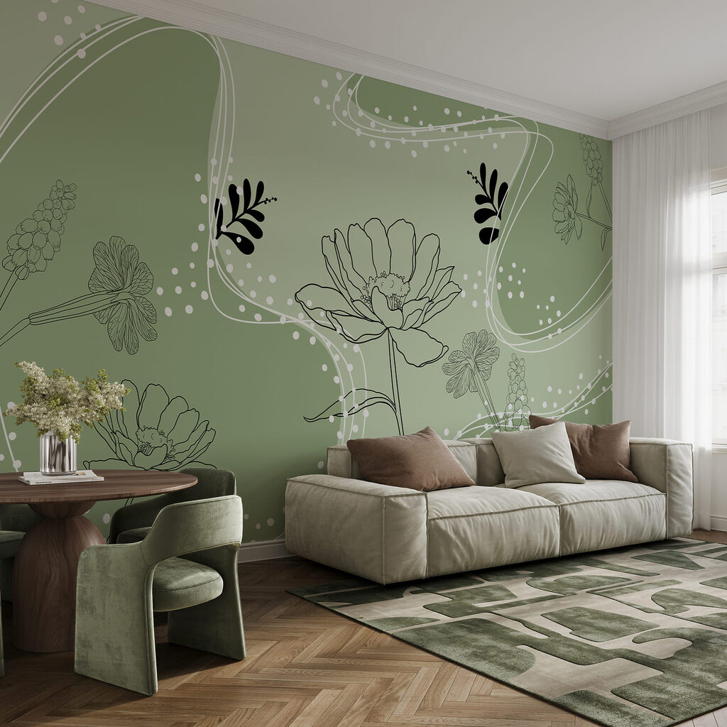 Fiori tra onde punteggiate — ambiente 1