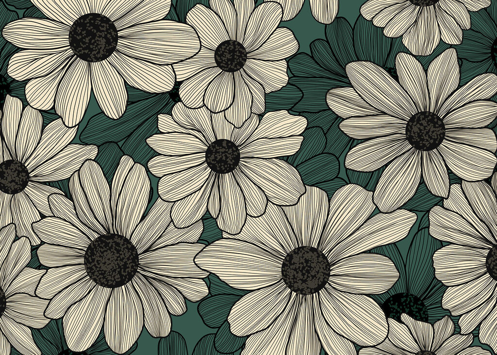 Fiori con tratteggi — design completo