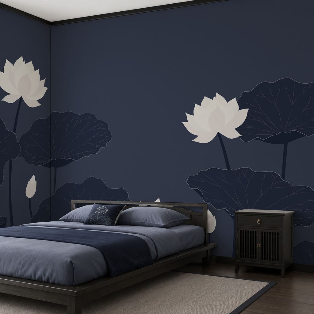 Loti bianchi su blu — ambiente 2