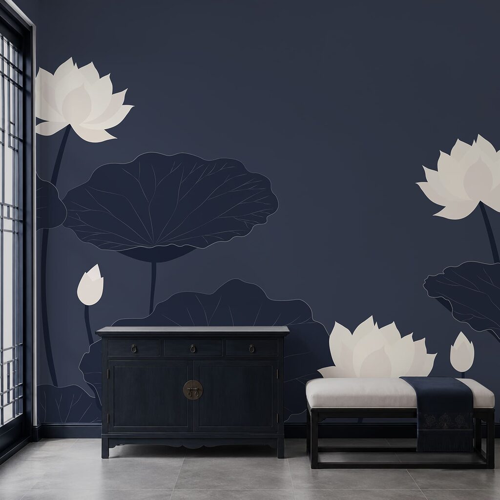Loti bianchi su blu — ambiente 1