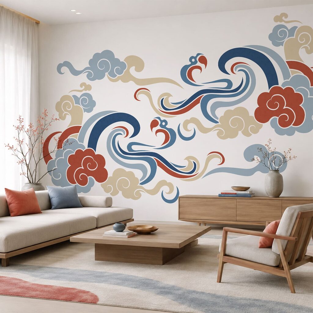 Nuvole decorative ricciute — ambiente 2