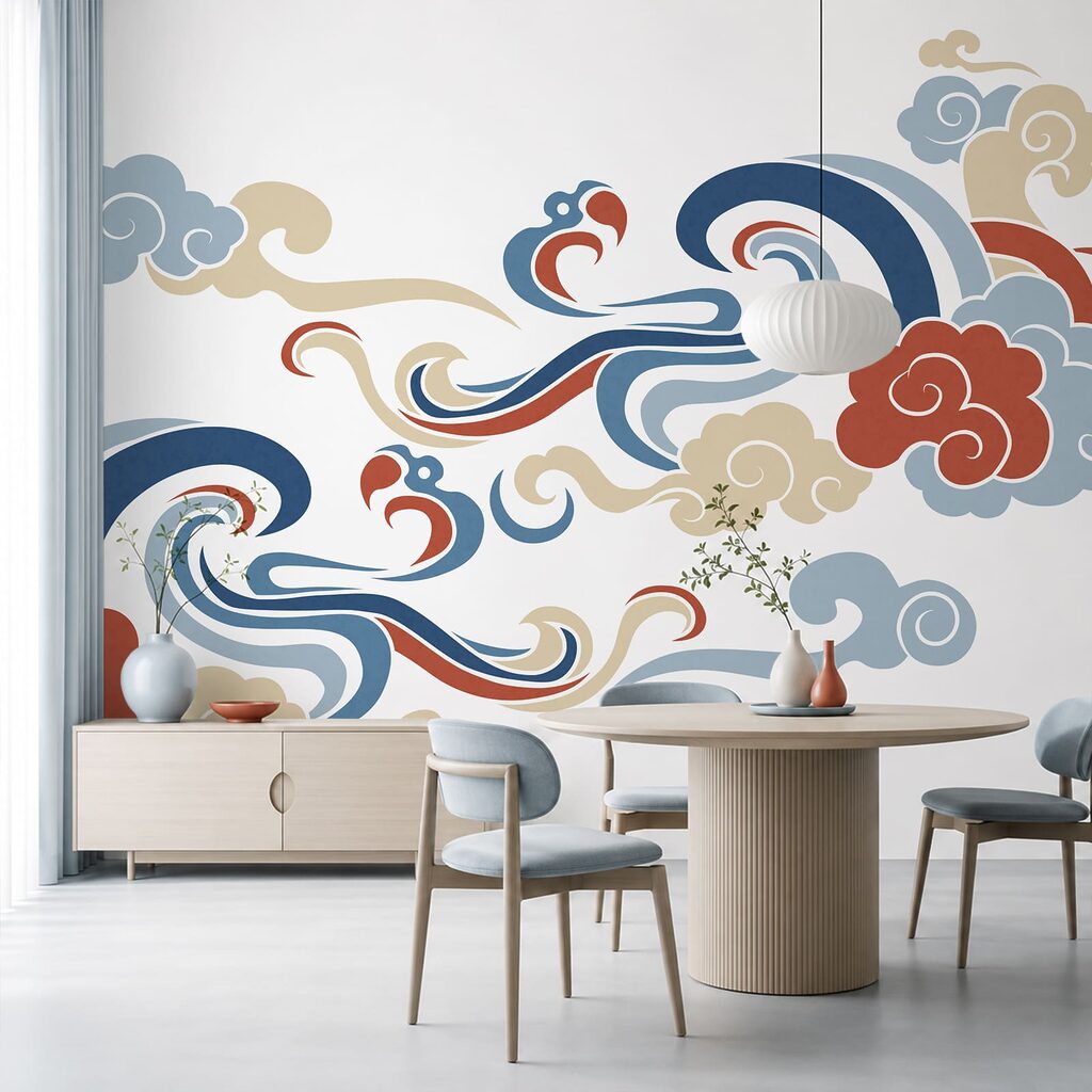Nuvole decorative ricciute — ambiente 1