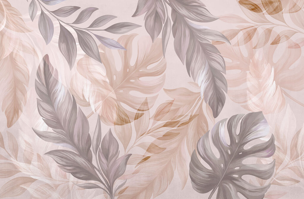 Foglie tropicali sovrapposte — design completo
