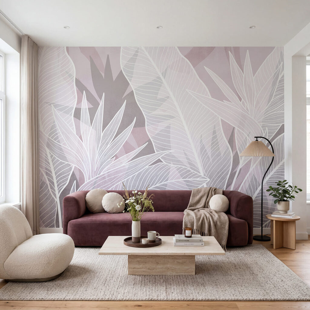 Tropicali su rosa antico — ambiente 1