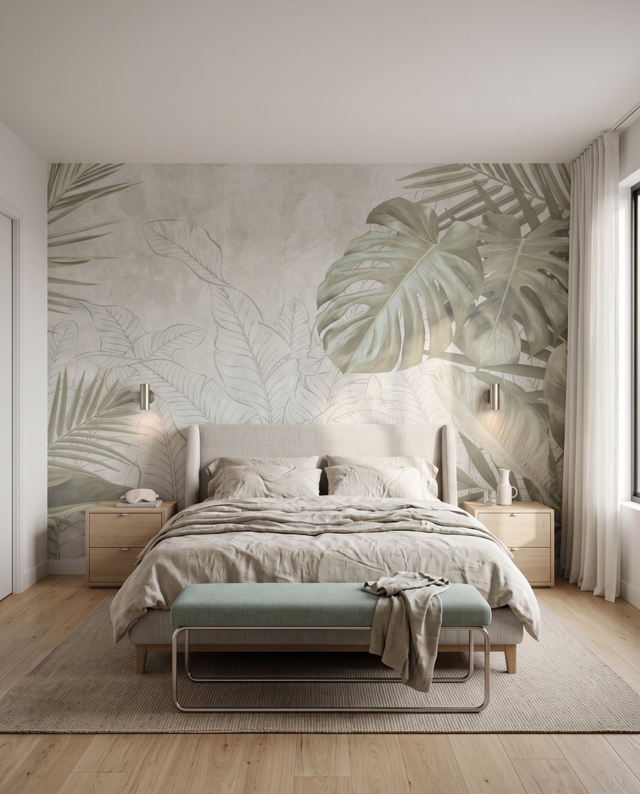 Foglie tropicali disegnate — ambiente 2