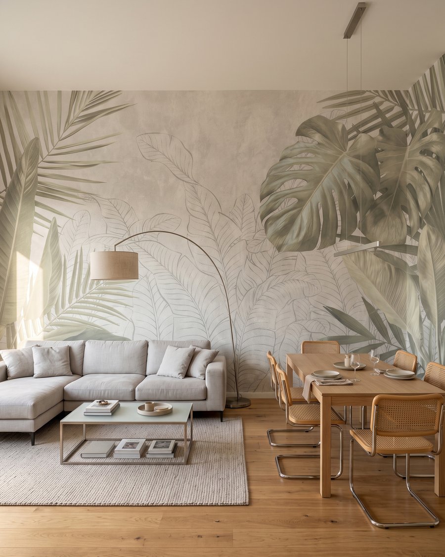 Foglie tropicali disegnate — ambiente 1
