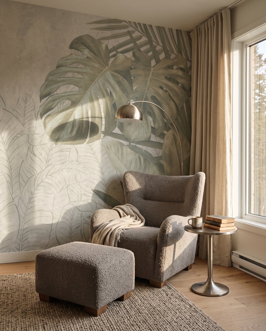 Foglie tropicali disegnate — ambiente 4
