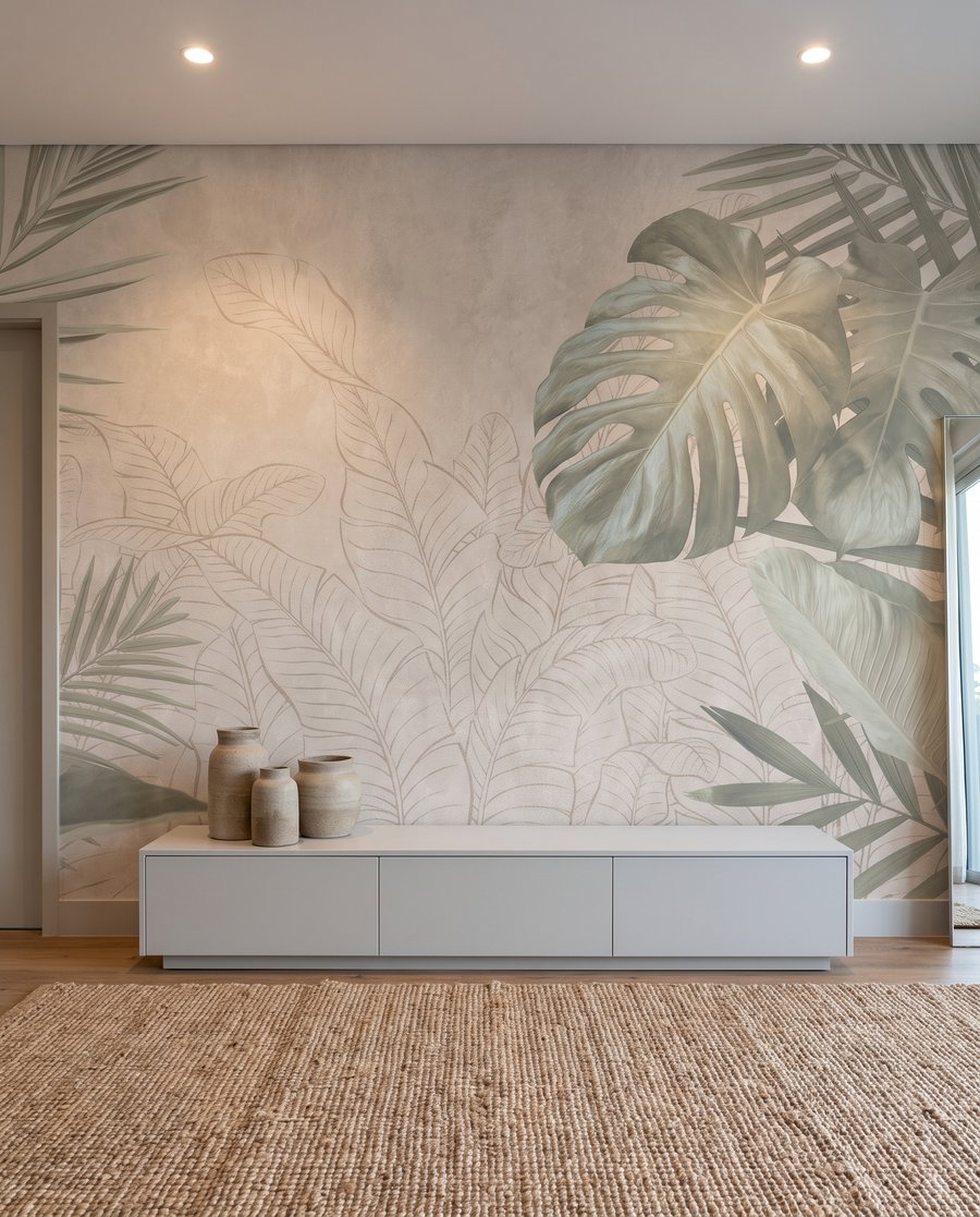 Foglie tropicali disegnate — ambiente 3