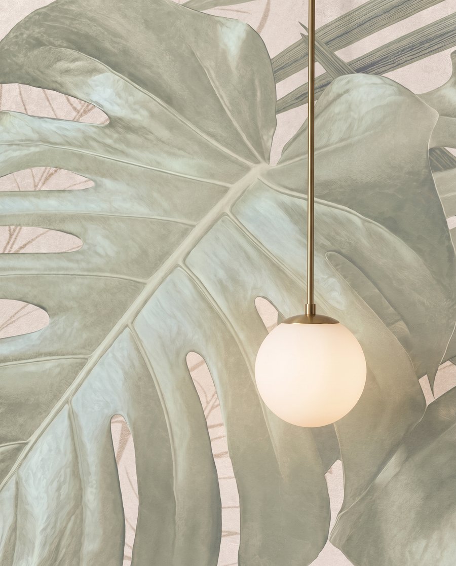 Foglie tropicali disegnate — dettaglio