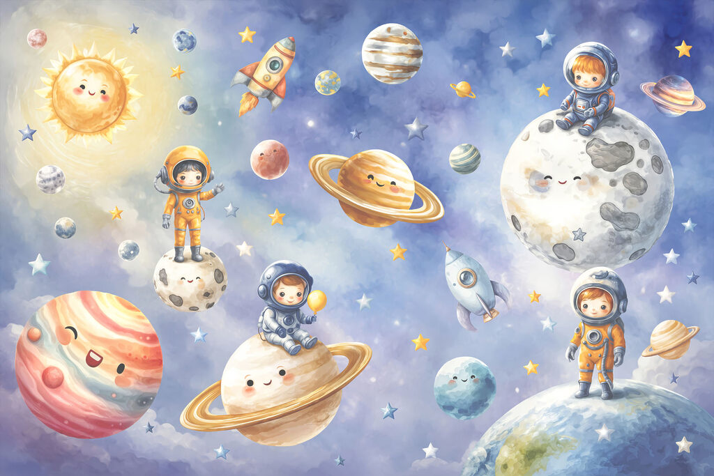 Piccoli astronauti in viaggio — design completo
