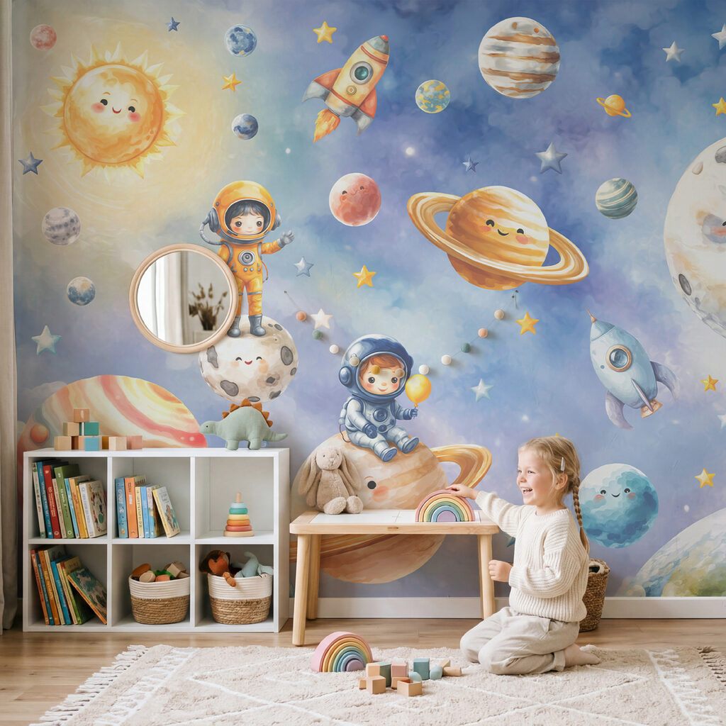 Piccoli astronauti in viaggio in un ambiente