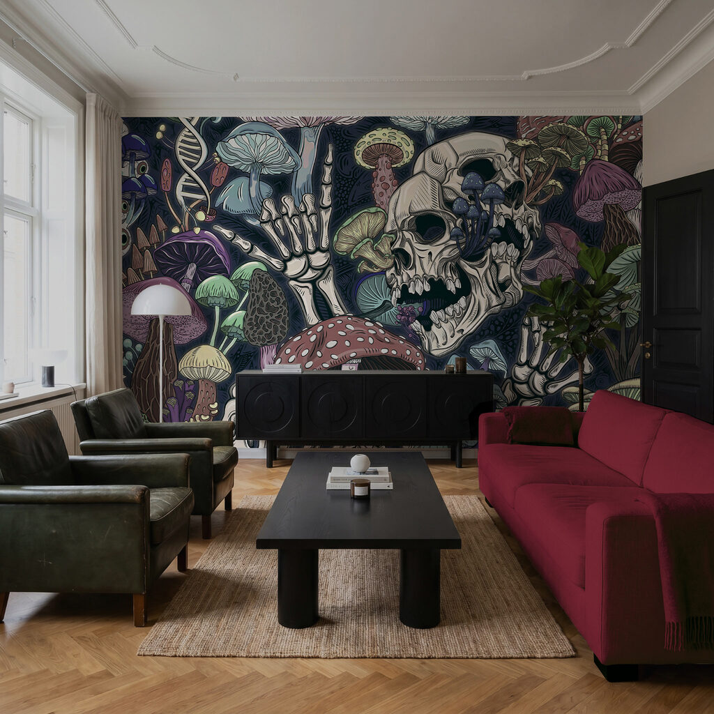 Teschio tra i funghi — ambiente 2