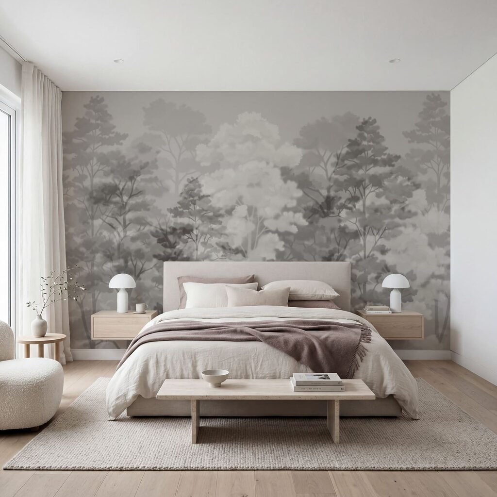 Alberi tra nuvole colorate — ambiente 2