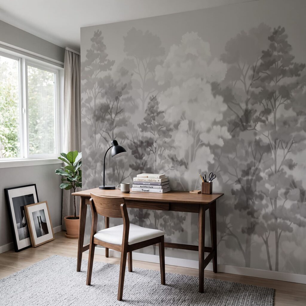 Alberi tra nuvole colorate — ambiente 3