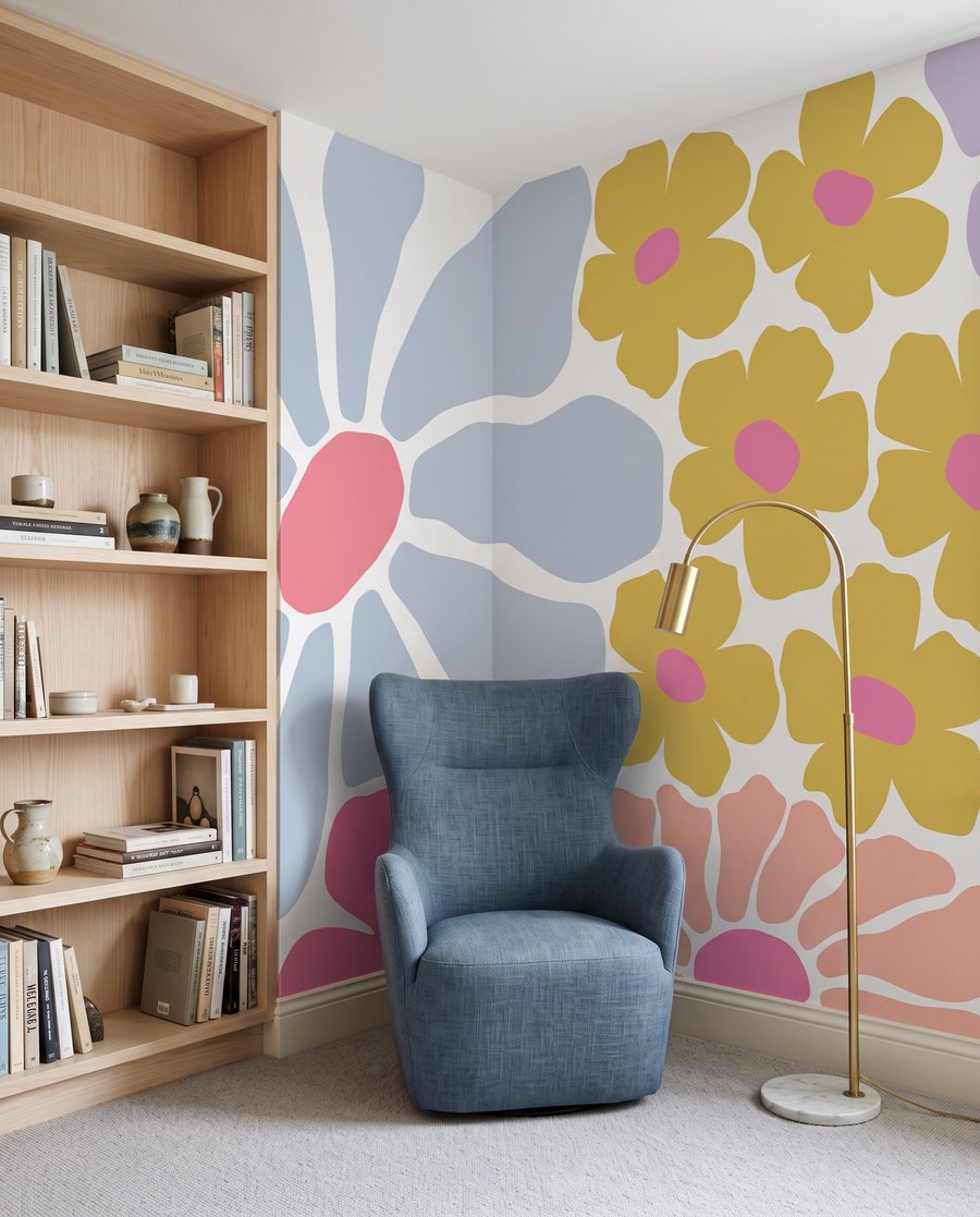 Fiori come ritagli colorati — ambiente 3