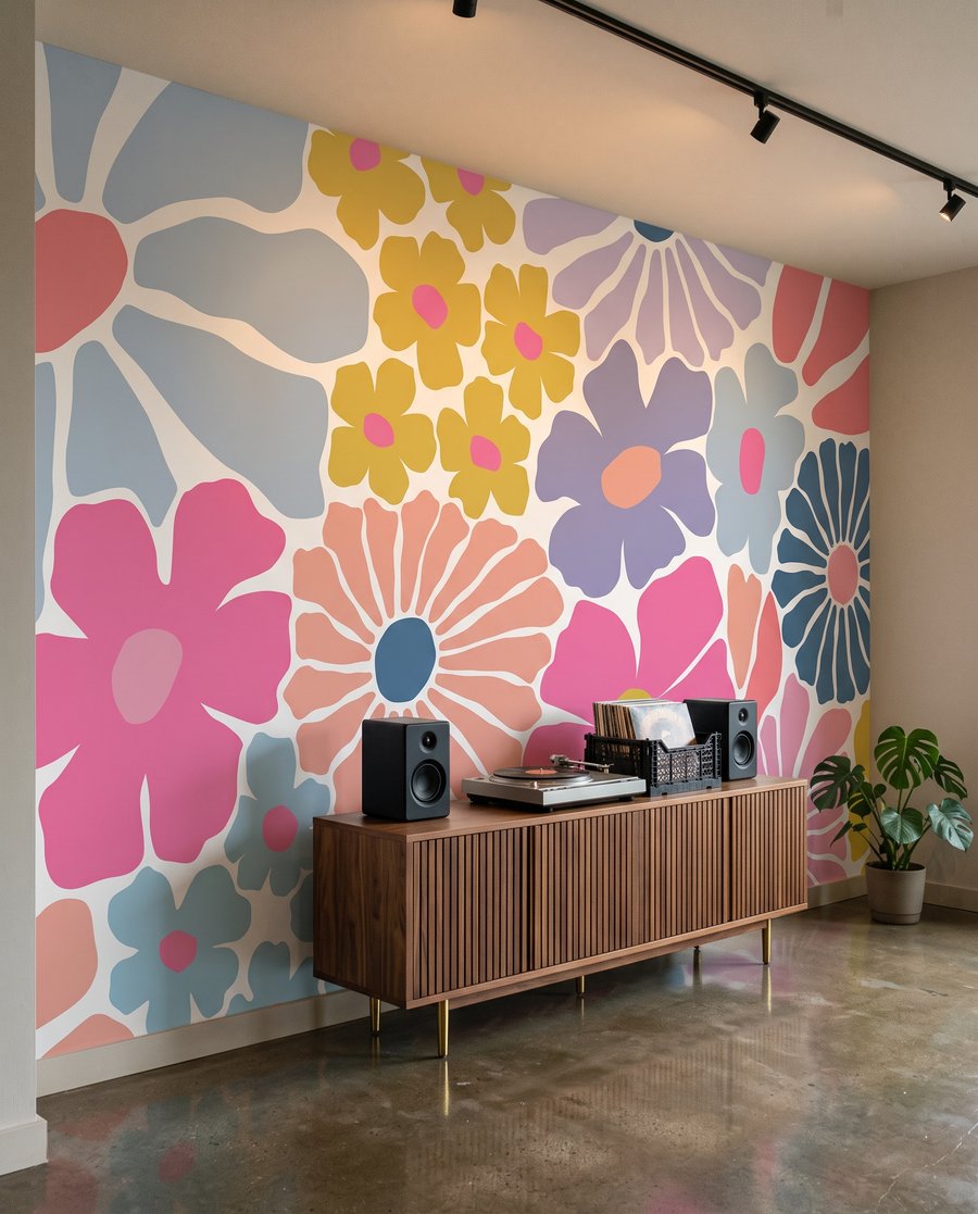 Fiori come ritagli colorati — ambiente 4