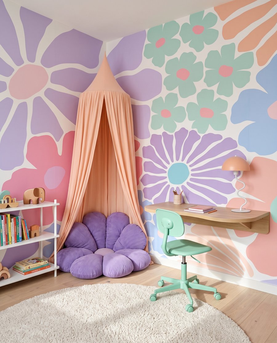 Fiori come ritagli colorati — ambiente 4