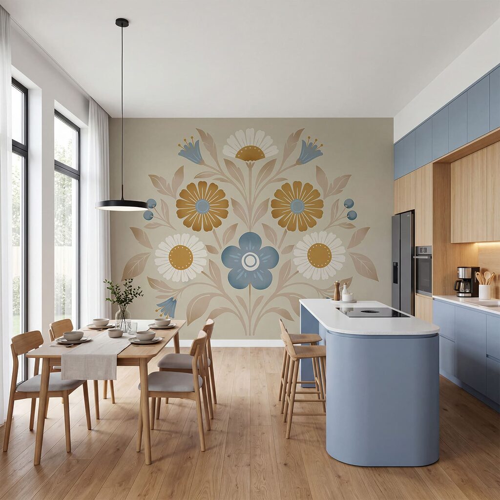 Fiori in ornamento tondo — ambiente 2