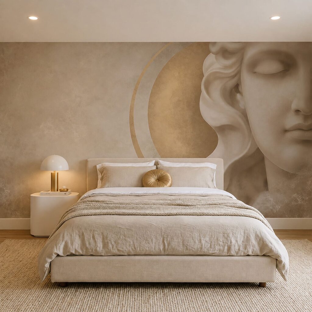 Statua e cerchio dorato — ambiente 2