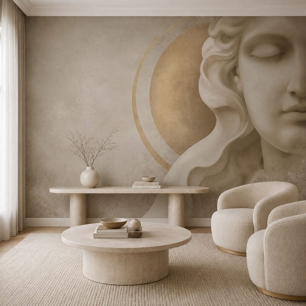 Statua e cerchio dorato — ambiente 4