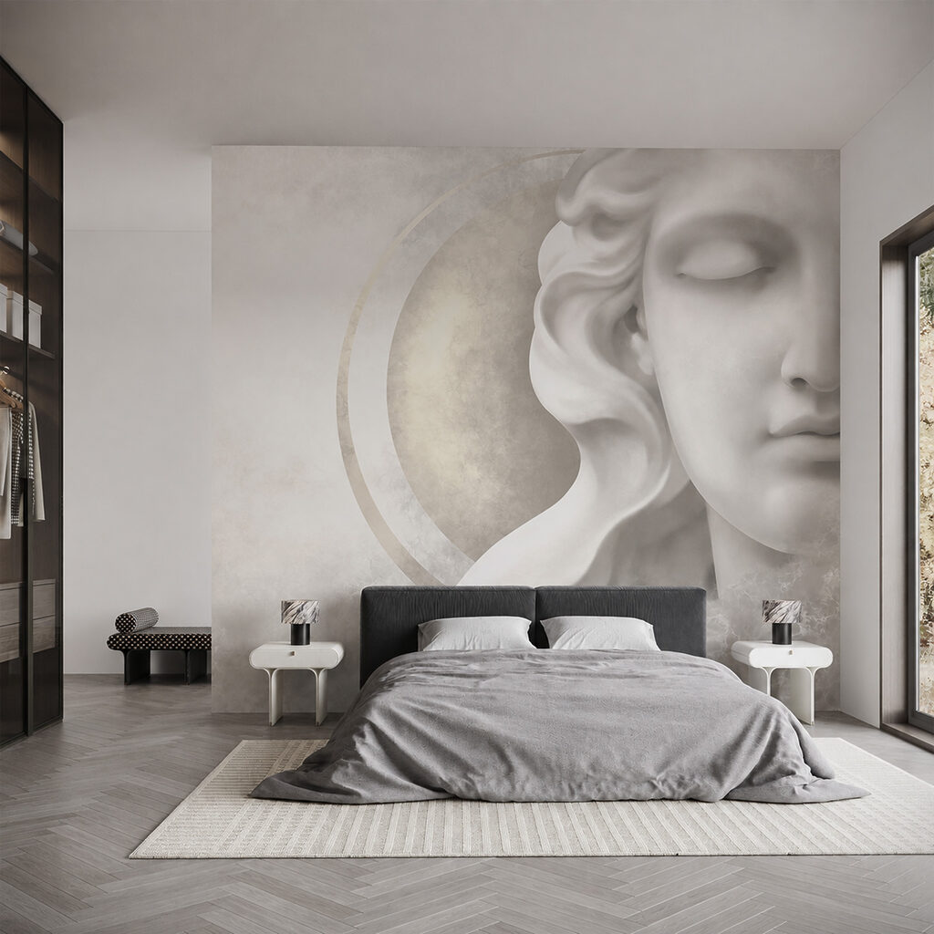 Statua e cerchio dorato — ambiente 1
