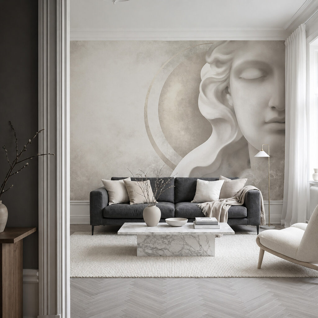Statua e cerchio dorato — ambiente 2