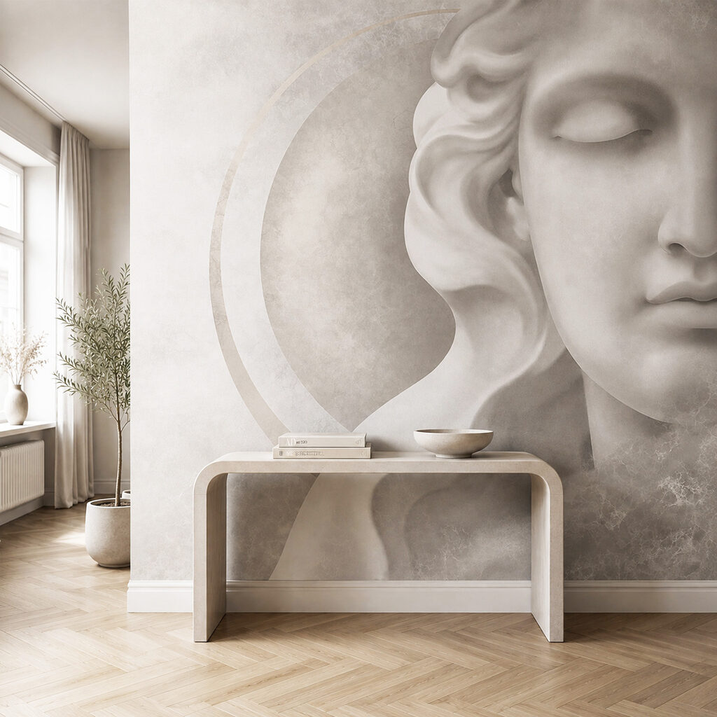 Statua e cerchio dorato — ambiente 3