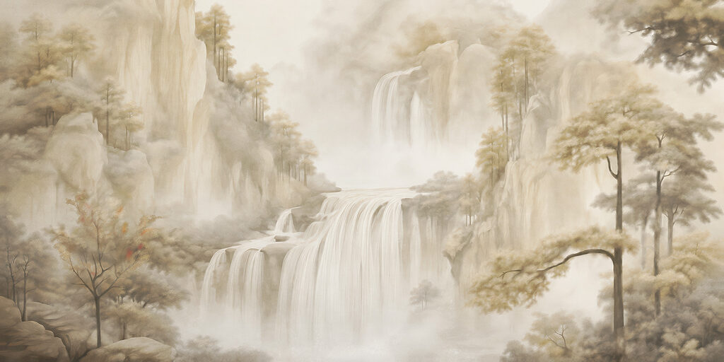 Cascate tra le montagne — design completo