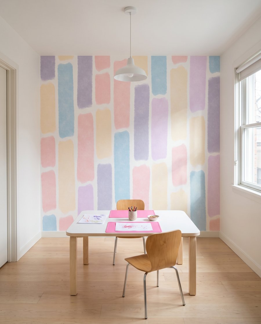 Blocchi pastello in fila — ambiente 2