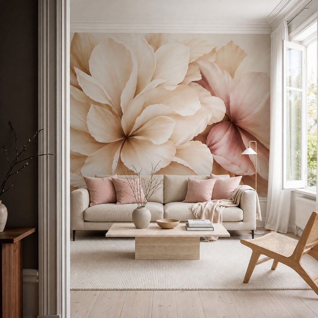 Grandi fiori in crema — ambiente 4