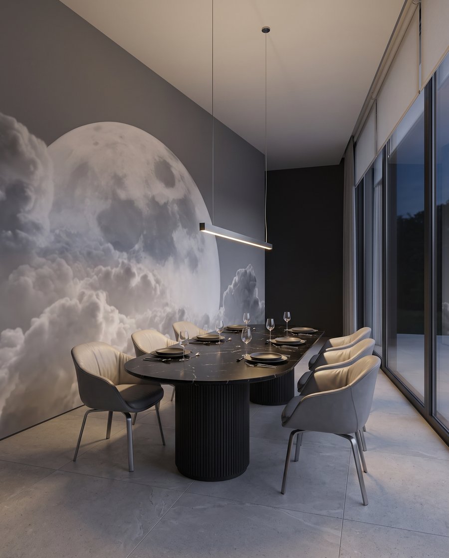 Luna piena sulle nuvole — ambiente 1