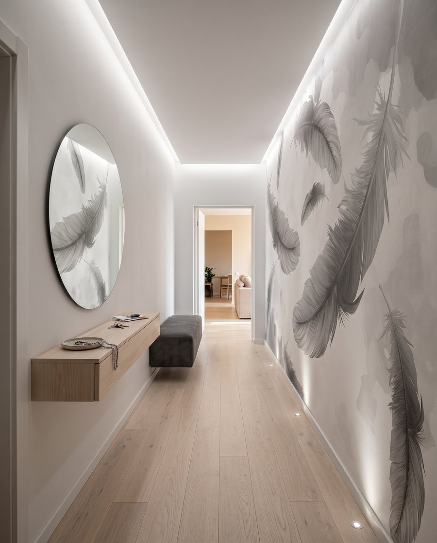 Piume tra nuvole colorate — ambiente 7