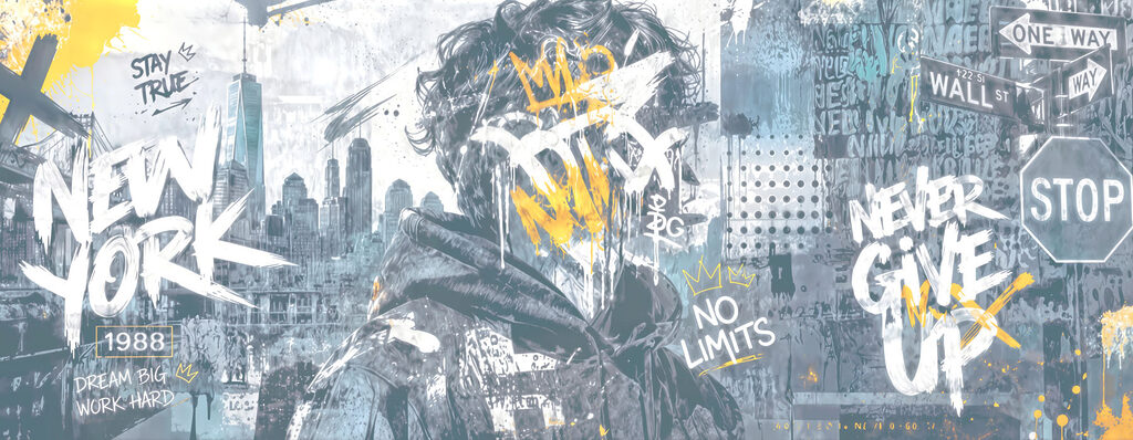 Ritratto tra i graffiti — design completo