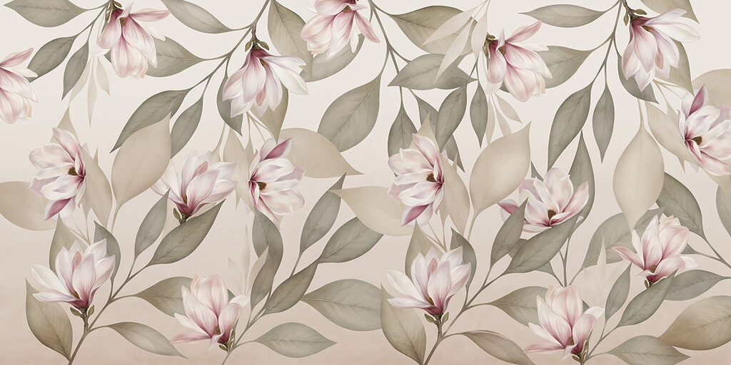 Rami rosa in fiore — design completo
