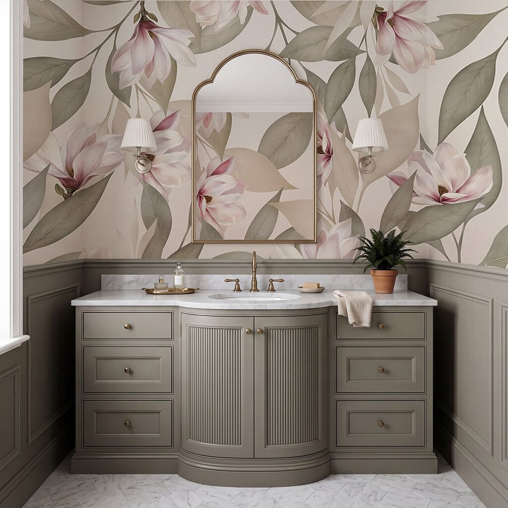 Rami rosa in fiore in un ambiente