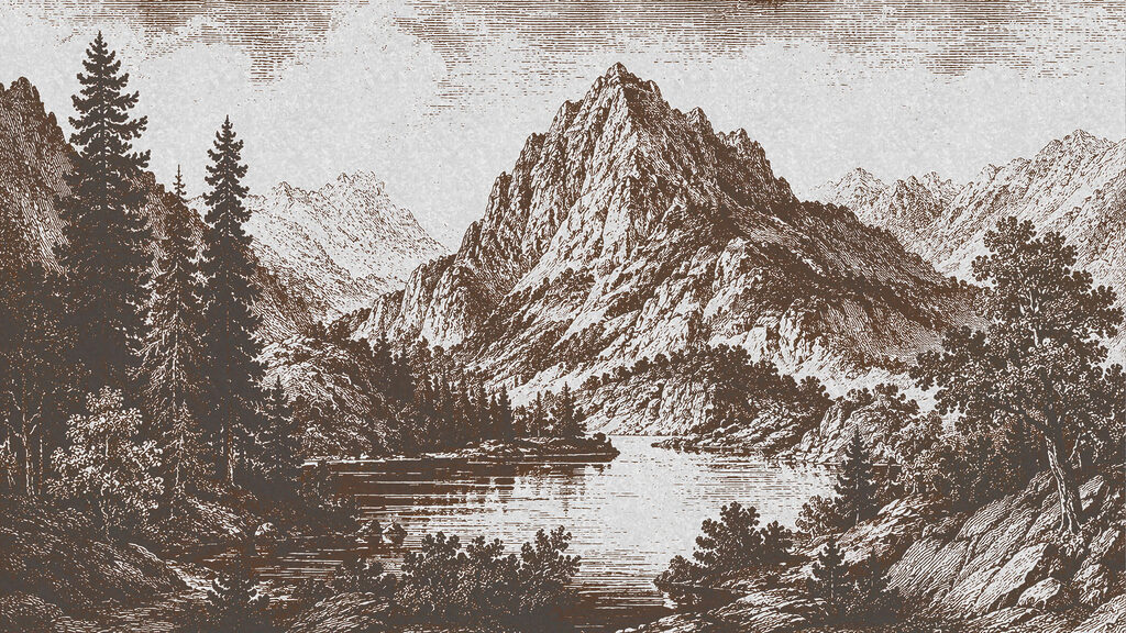 Lago tra le montagne — design completo
