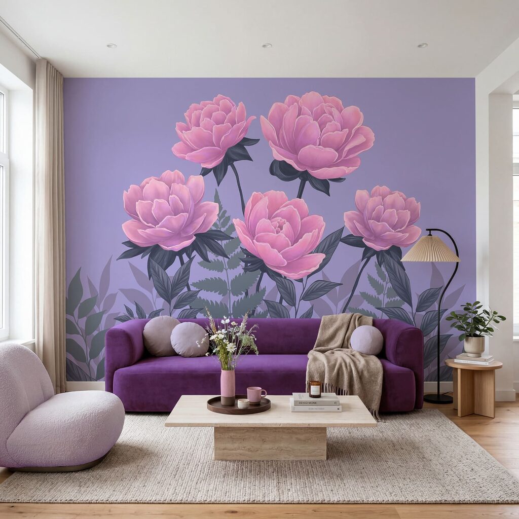 Fiori rosa su lilla — ambiente 3