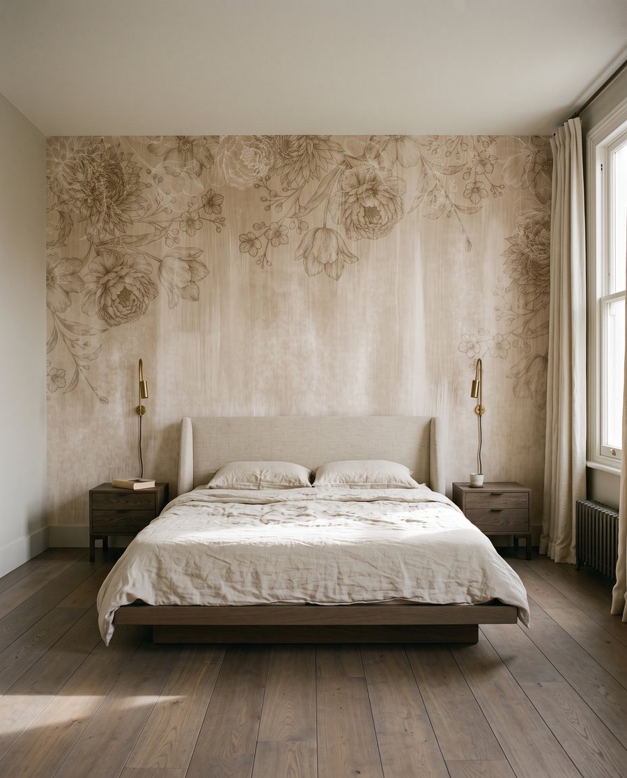 Fiori su pennellate sbiadite — ambiente 2