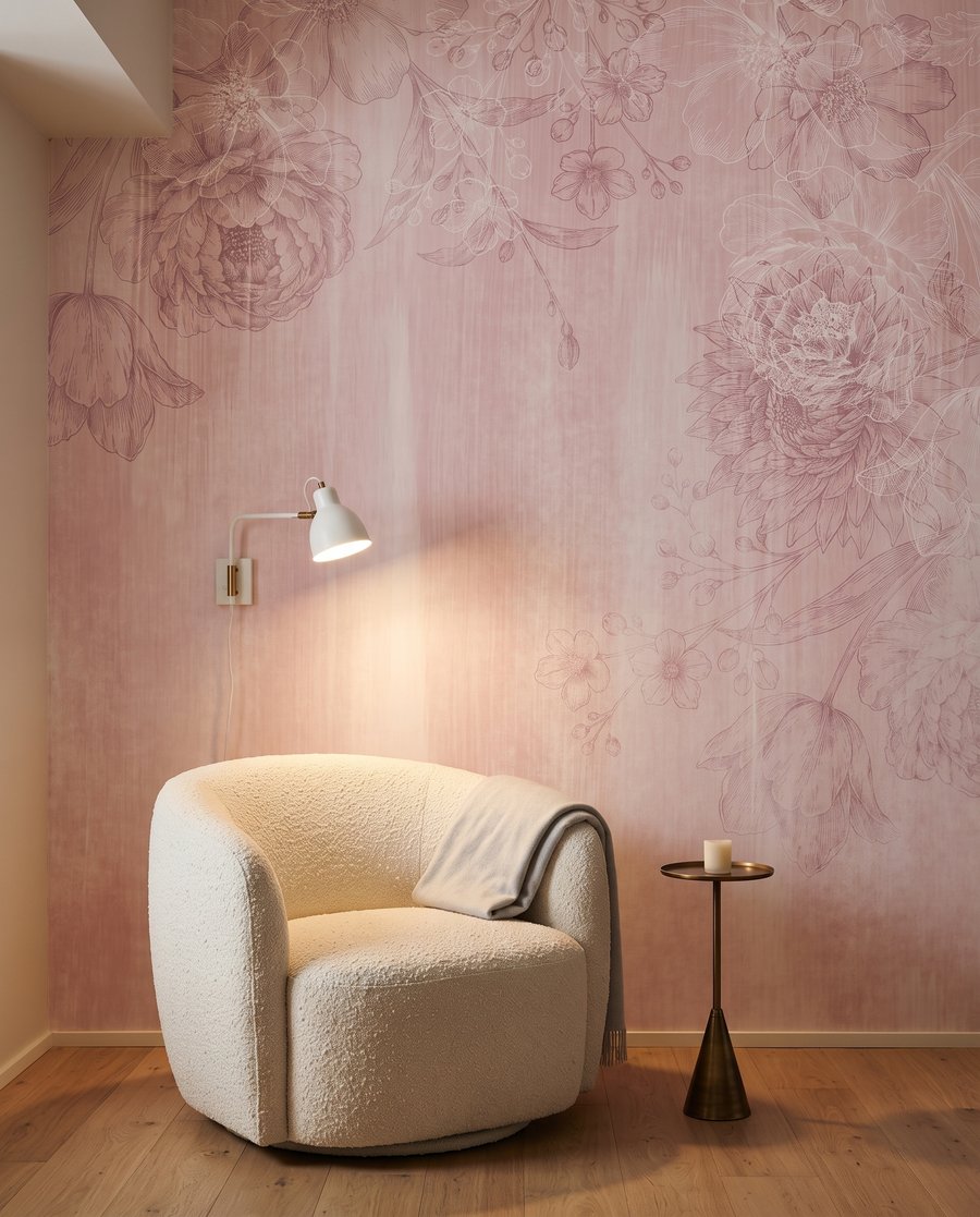 Fiori su pennellate sbiadite — ambiente 2