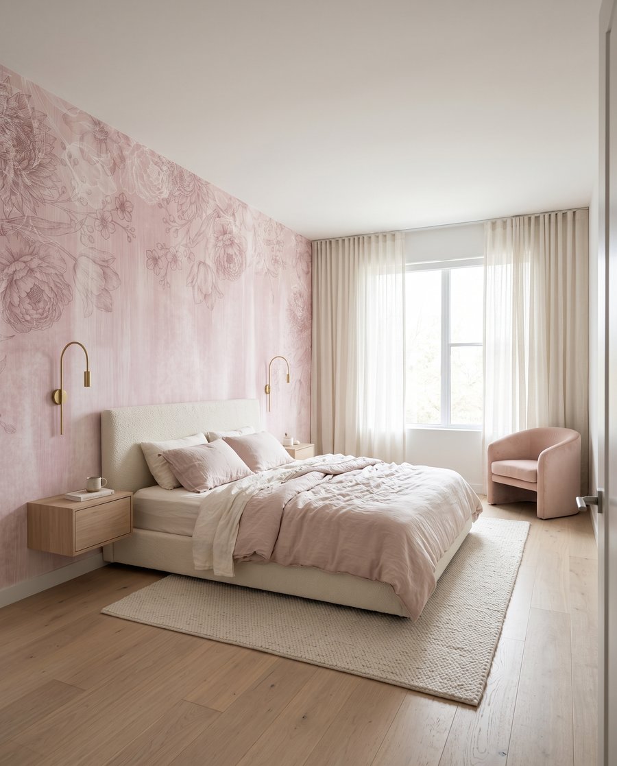 Fiori su pennellate sbiadite — ambiente 3