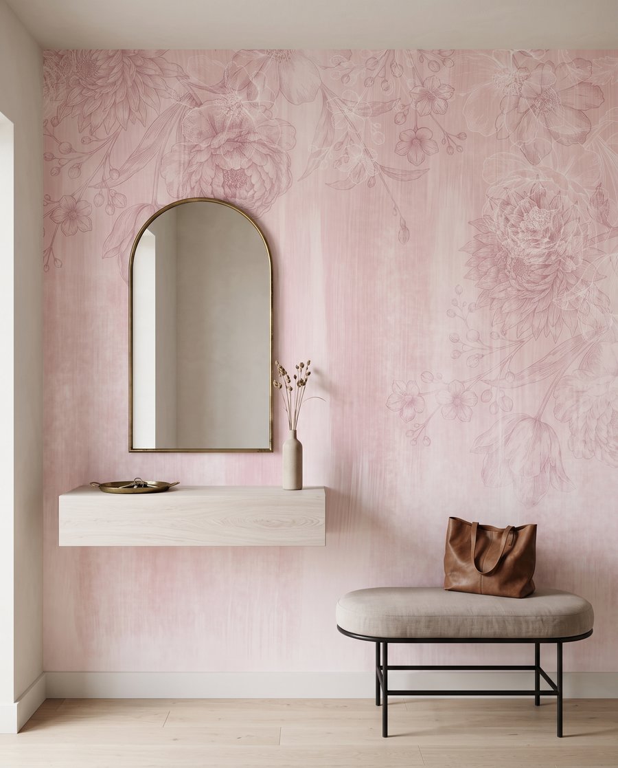 Fiori su pennellate sbiadite — ambiente 4