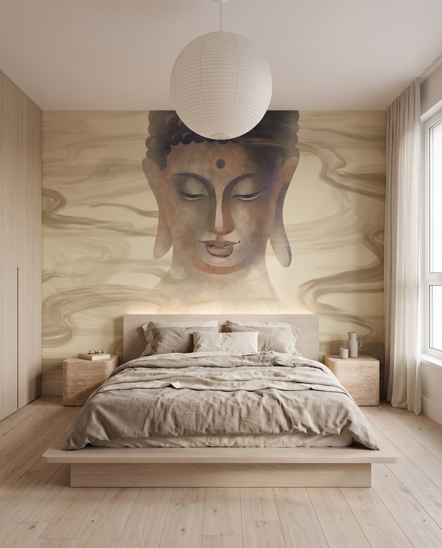 Buddha tra flussi dorati — ambiente 2