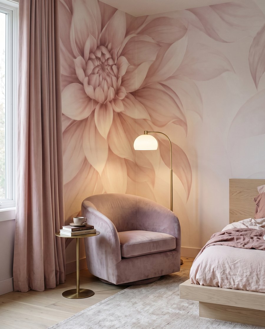 Grandi fiori ai bordi in un ambiente