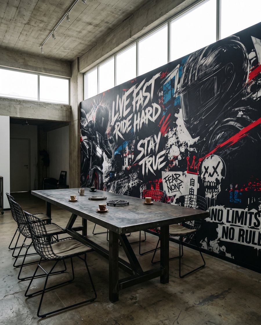 Moto tra i graffiti — ambiente 4